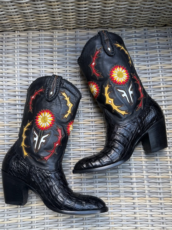 Frye Shoes - Frye x Jennifer Estes Alligator Cowboy Boots 10 B Western Rodeo Cowgirl